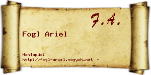 Fogl Ariel névjegykártya
